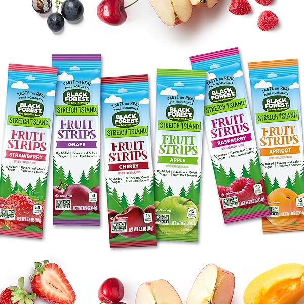 BLACK FOREST STRETCH ISLAND FRUIT STRIPS, GRAPE FLAVOR, 0.5 OUNCE STRIPS (PACK OF 30)