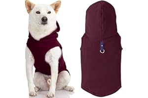 Gooby - Fleece Vest Hoodie, Small Dog Pull Over Hooded Fleece Jacket with Leash Ring, Plum, Large