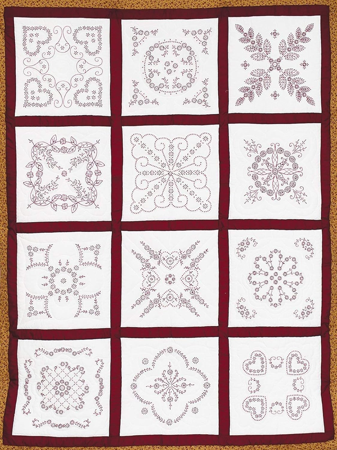 Jack Dempsey Stamped White Sampler Blocks, Vintage Revival Quilt (Pack of 12) Amazon.co.uk