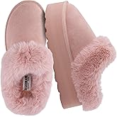 CUSHIONAIRE Women's Husky Genuine Suede cozy mule Platform +Memory Foam, Wide Widths Available