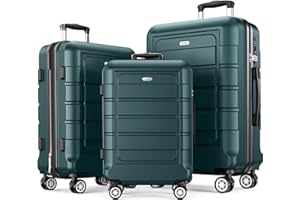 SHOWKOO Luggage Sets Expandable Suitcase Double Wheels TSA Lock (ArmyGreen)