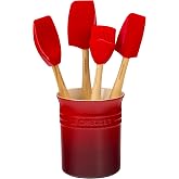Le Creuset Stoneware &amp; Silicone 5pc. Utensil Crock Set, Cerise