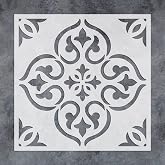 GSS Designs Reusable Tile Stencil 12x12Inch Large Floor Stencils for Painting Floors 12x12 Wall Stencils for Painting Concrete Stencil for Patio Paint Stencils for Walls