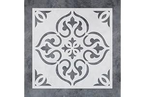 GSS Designs Reusable Tile Stencil 12x12Inch Large Floor Stencils for Painting Floors 12x12 Wall Stencils for Painting Concret