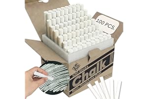 ZENO Chalk for Blackboard – 100 Sticks – White – Non-Toxic, Low Dust – Classroom & School Chalk
