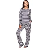 U.S. Polo Assn. Women's 2-Piece Pajama Set, Long Sleeve Top, Pants Valentines Gifts for Her