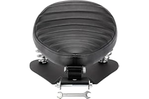 VG MOTO Motorcycle Drive Seat Bobber Solo Seat with Spring Base Mounting Bracket Kit Replacement for Harley Davidson Sportster XL 883 1200 (Black-Stripes)
