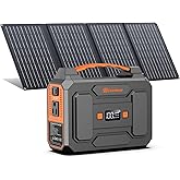 Portable Power Station with Foldable 40W Solar Panel, 100W Solar Powered Generator with Panels,110V AC Outlet Camping Solar Power Bank 146Wh DC Battery Pack for Smart Device RV Outdoor Power Outage