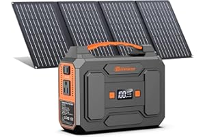 ZEROKOR Portable Power Station with Foldable 40W Solar Panel, 100W Solar Powered Generator with Panels,110V AC Outlet Camping Solar Power Bank 146Wh DC Battery Pack for Smart Device RV Outdoor Power Outage