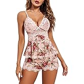 Avidlove Womens Sweetness Cami Set Lace Camisole Lingerie Nightwear Sexy Pajamas Lounge Sets