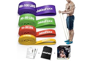JAKKOFOXX Resistance Bands,Pull Up Bands,Stretching Assist Bands Set for Men & WomenPortable Exercise, Muscle Training,Physical Therapy,Exercise Workout Bands for Working Out