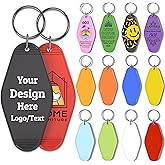 QEADEAYEA 30PCS Custom Hotel Motel Keychain, Vintage Motel Keychain Bulk with Logo/Text, Acrylic Keychains, Key Tags