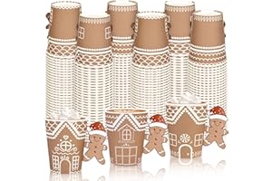 ZUQMZUQ 120 Pcs 9 oz Christmas Disposable Coffee Cups with Handle Hot Cocoa Chocolate Paper Cups Christmas Coffee & Tea Mugs 