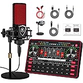 G3 Audio Mixer for Podcast Equipment Bundle，Live Sound Card for Streaming，Audio Interface DJ Mixer Sound Card/Board Condenser Microphone for Tiktok Gaming Video Content Creator
