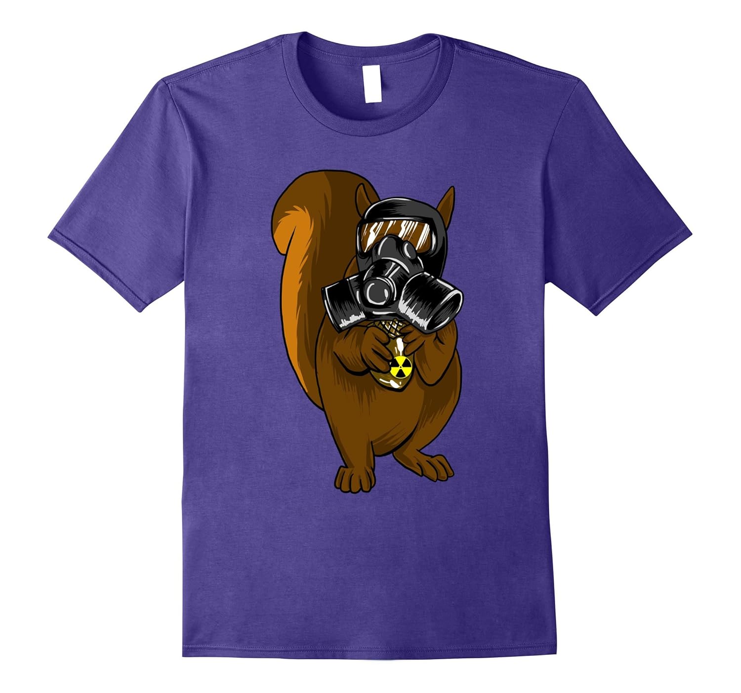 Squirrel With Gas Mask Acorn Nuclear Icon Chipmunks T-Shirt-ANZ