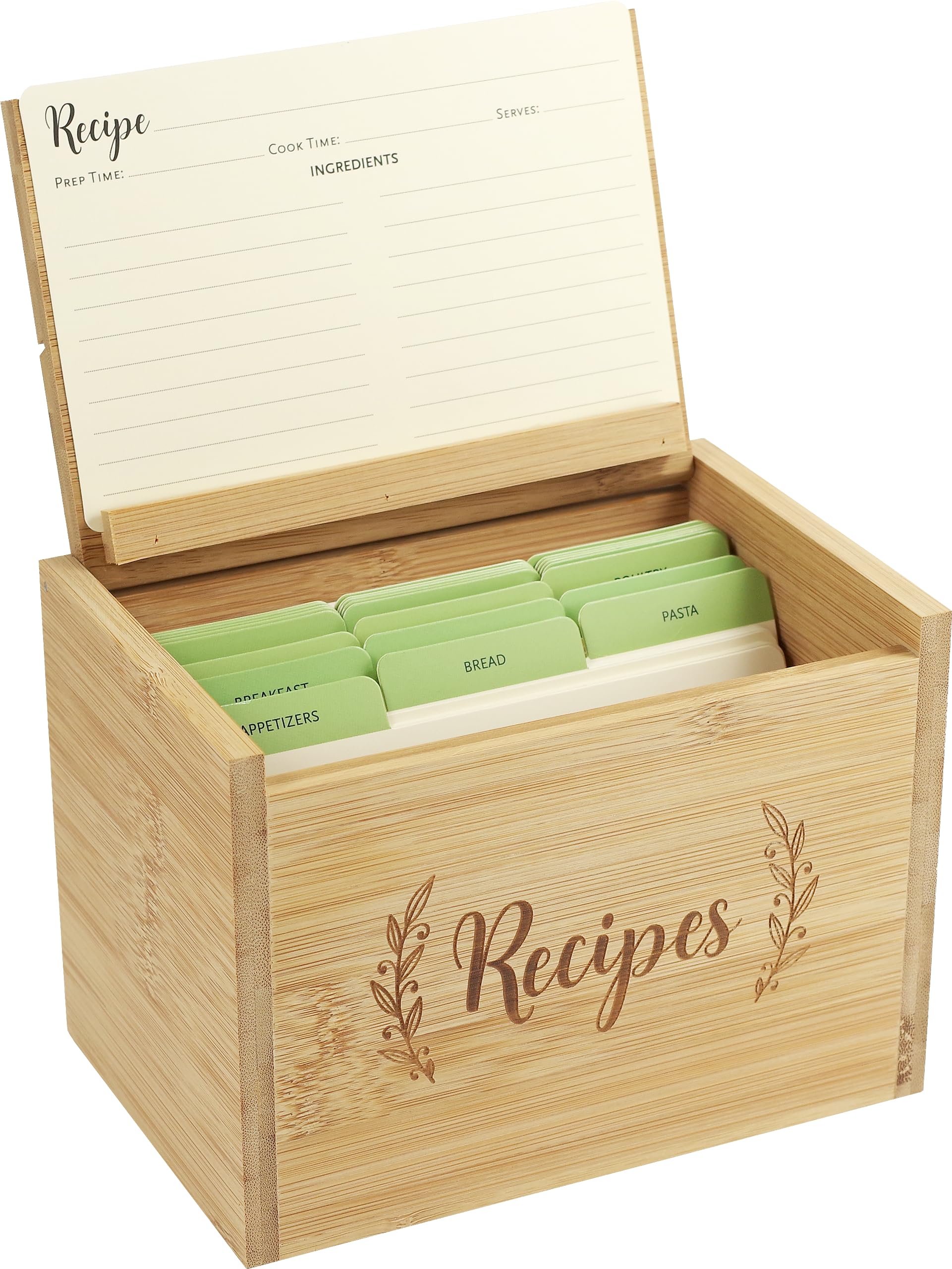 Bamboo Recipe Box Set (includes 50 recipe cards and 24 dividers) Bamboo Recipe Box Set (includes 50 recipe cards and 24 dividers) Hardcover