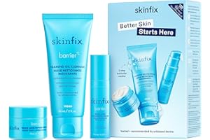 Skinfix Barrier+ Better Skin Starts Here Kit - Includes Mini Triple Lipid-Peptide Cream (0.5 oz), Mini Foaming Oil Cleanser (2 oz) & Mini Triple Lipid Activating Serum (0.35 oz) - Vegan, Cruelty Free