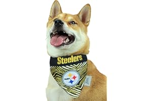 Zubaz NFL Team Reversible Pet Bandana for Dogs & Cats, Pittsburgh Steelers, Large/X-Large