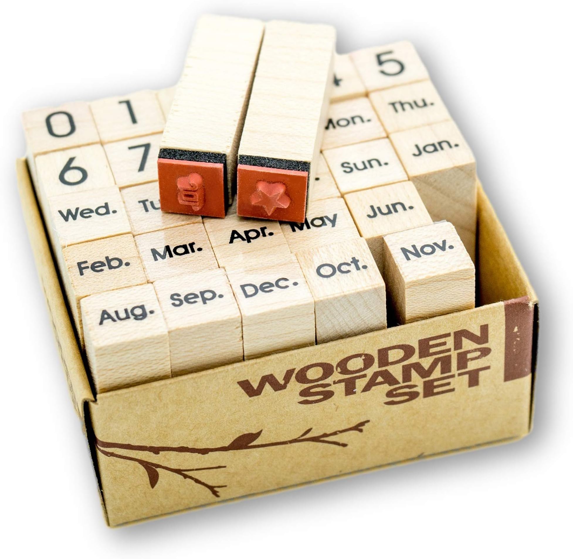 Micia Crafts 30pcs Stamps Unmounted Calendar Rubber Stamps Date Week Month