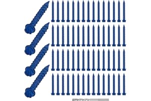 MorningRo 100 Qty 1/4" x 2-3/4" Hex Head Diamond Tip Concrete Screws Anchor with Drill Bit for Anchor Masonry, Block, Brick, Cement, Stucoo