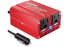 150W Power Inverter, LVYUAN Inverter 12V DC to 110V AC Car Plug in Adapter Outlet Dual 6.2A Charging USB Vehicle Converter for Phone, Laptops, Road Trip Charger