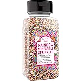 Unpretentious Rainbow Nonpareils Sprinkles, Perfect for Festivities, Multi-Use Shaker Bottle, Dessert Decorating