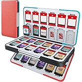 HEIYING Game Card Case for Nintendo Switch 2 / Switch OLED,Carbon Fibre Surface Processes Design Portable Travel Carry Case with 48 Game Card Slots and 24 Micro SD Cards Slots