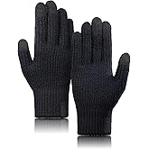 TRENDOUX Merino Wool Thick Winter Gloves for Men Women Touchscreen Fingers Stretch Warm Soft Skin-Friendly Anti-pilling