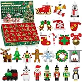 Advent Calendar 2026 Christmas Ornaments Building Set Compatible with Lego, Santa Wreath Gingerbread Reindeer 24-IN-1Building Toy, 24 Days Countdown to Christmas Toys - Gifts for Kids Boys Girls