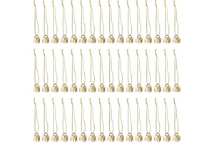YUYUETIME 1000pcs Removable Metal Toppers Ornament Caps for DIY Christmas Ceramic Ornament Caps Golden