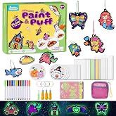 JMMICO 81 PCS 3D Art Paint &amp; Puff Set, Mess-Free Crafts for Kids Ages 4-8 | Glow-in-the-drak Aqua Water Puffs, Gifts for Girls Boys, Creative &amp; No Mess Painting Crafts for Kids 4 5 6 7 8 9 Year Old