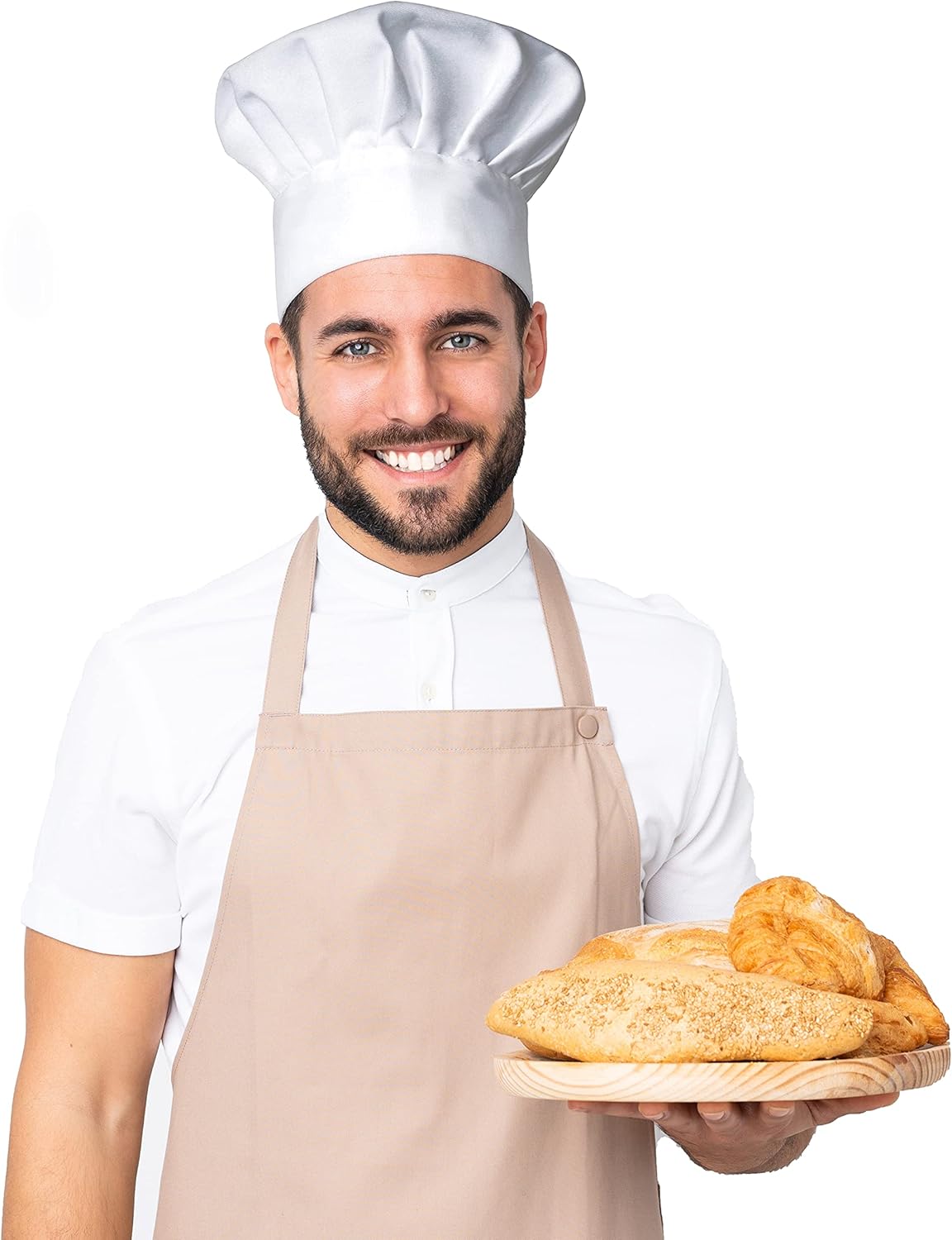 APRON DADDY Chef Hat - Adult Adjustable Kitchen Cooking Hat for Men & Women Chefs - Reusable and Washable Durable Cook Cap - White: Clothing