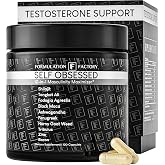 Formulation Factory Self Obsessed 10-in-1 Natural Testosterone Booster for Men, Testosterone Supplement for Men with Shilajit, Tongkat Ali, Fadogia Agrestis, 120 Capsules, 2 Month Supply