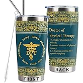 LLKJHGE DPT Gift Doctor of Physical Therapy Definition 20oz Stainless Steel Insulated Tumbler with Lid and Straw DPT Graduation Gift Medical Student Graduation Gifts (DPT)