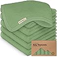 6-Pack Baby Washcloths - Soft Viscose from Bamboo Washcloth, Baby Wash Cloths for Newborn, Kids, Bath Baby Towels, Face Towel, Face Cloths for Washing Face (Meadow Green)