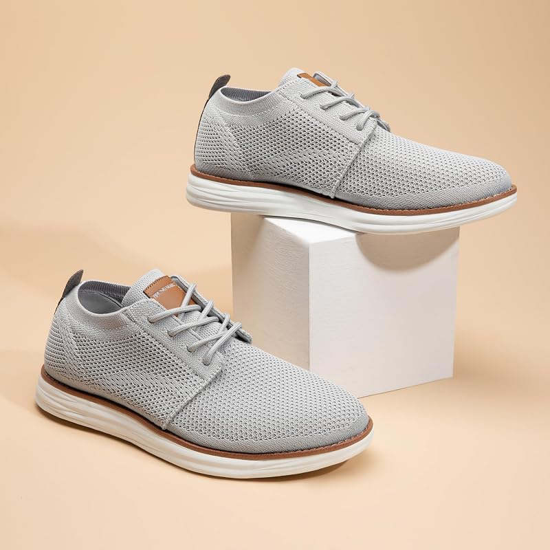 Sneaker Oxford Uomo Traspirante, Memory Foam,Grigio,41