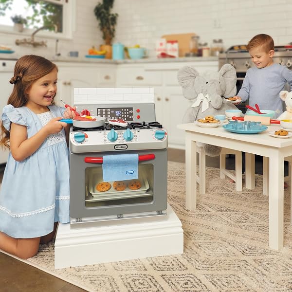 LITTLE TIKES FIRST OVEN REALISTIC PRETEND PLAY APPLIANCE FOR KIDS, PLAY KITCHEN WITH 11 ACCESSORIES AND REALISTIC COOKING SOUNDS, UNIQUE TOY MULTI-COLOR, AGES 2+