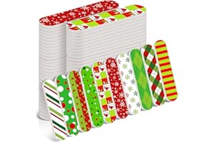 Lanties 50 Pcs Christmas Mini Nail File Gifts Bulk for Women Red and Green Double Sided Emery Boards Small Xmas Party Favors Thank You Gifts Manicure Tools for Employee Staff Coworker Appreciation