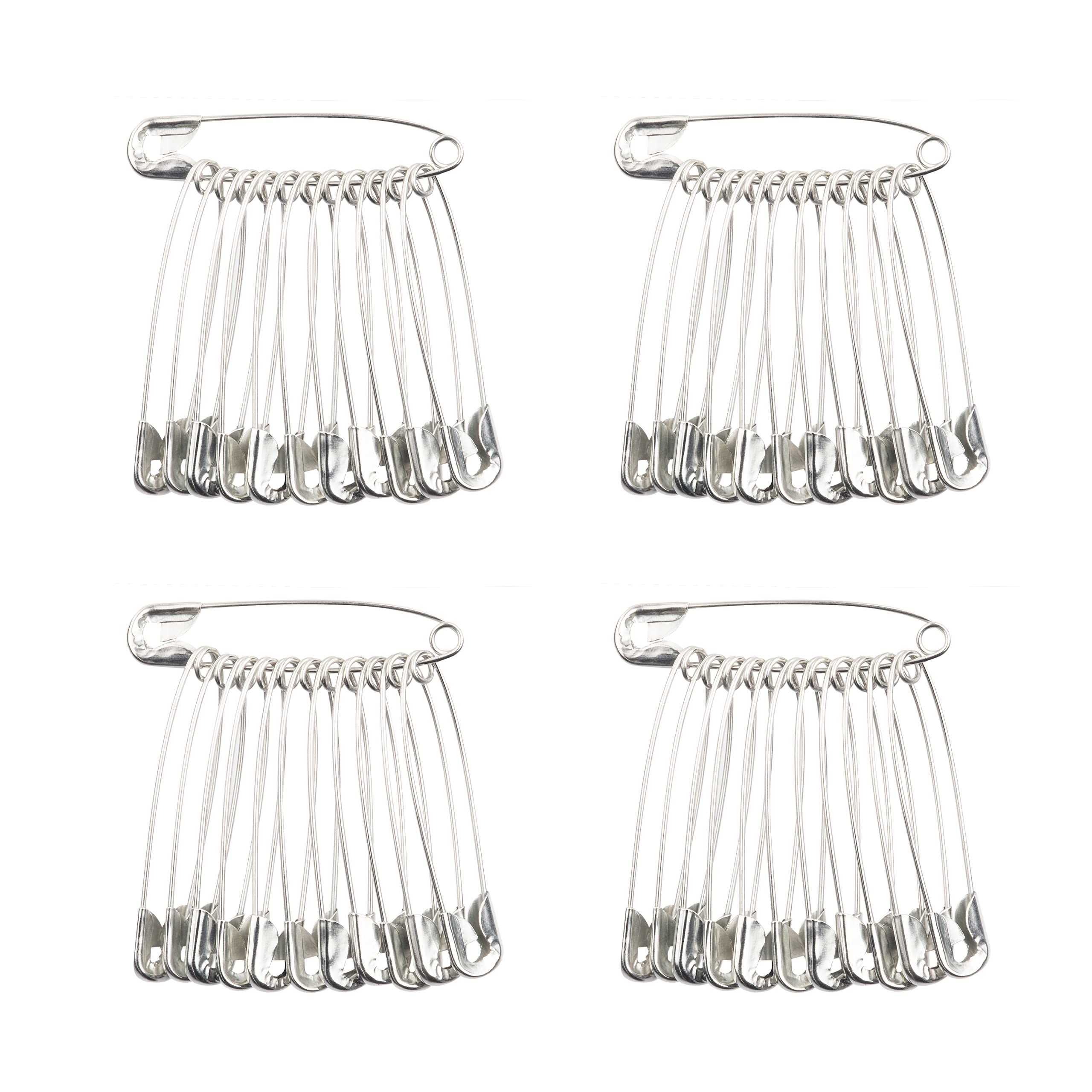 27mm Safety Pins, Pack of 48, Nickel Plated, Clothes Arts Crafts Sewing Hemming Textile Fabric Baby Clothing