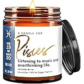 WAX & WIT Pisces Gifts for Women, Zodiac Gifts for Women, Astrology Gift for Woman, Zodiac Candles, Pisces Candle, March February Birthday Gift for Woman, Astrology Candle - 9oz