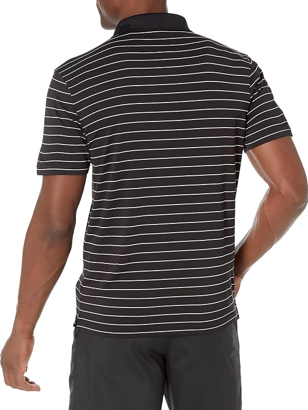 Polo de Golf, Manches Courtes, Coupe Ajustée, Séchage Rapide Homme, Anthracite Rayure Polo, M