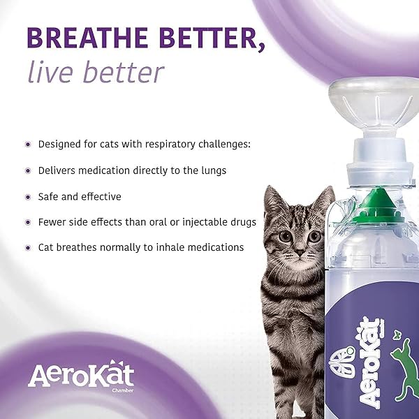 AEROKAT THE ORIGINAL FELINE AEROSOL CHAMBER INHALER SPACER FOR CATS AND KITTENS WITH EXCLUSIVE FLOW-VU INDICATOR