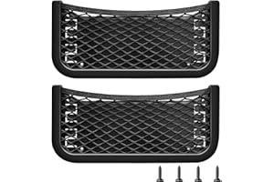 2 Pieces ABS Plastic Frame Automotive Cargo Nets Car Net Pocket Phone Car Mesh Net Holder RV Storage Boat Cargo Pocket Organi