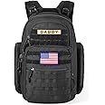 SHARKMOUTH Diaper Bag Backpack for Dad and Mom, Military Molle diaper Pack with Insulated Bottle Holders and Wipe Pocket