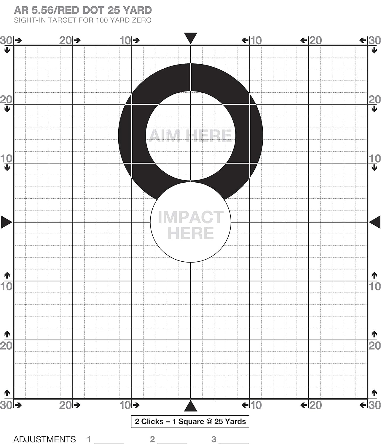 Printable 25 Yard Zero Target Printable Word Searches