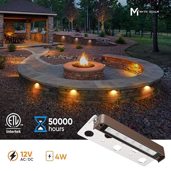 8-PACK 7 INCH 5CCT RETAINING WALL LIGHTS, 4W LED HARDSCAPE LIGHTING, LED LANDSCAPE LIGHTING, 12V-15V LOW VOLTAGE OUTDOOR STEP LIGHTS, PAVER LIGHTS, 2200K/2700K/3000K/4000K/5000K SELECTABLE, ETL