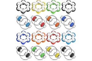 ANZMTOSN Cool Sprocket Fidgets Bike Chain Gear Rings Toys Metal for Kids Adults, Flippy Roller Chain, Small Gadget Infinity Spinner, Prizes Gift for Goodie Bag Fiilers Party Favors Stocking Stuffers(16 Pack)