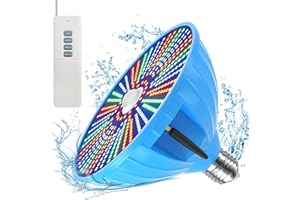 CINHOMI Pool Light 120V 60W RGB Color Changing LED Pool Lights Inground Pool Lights Medium E26/E27 Base Underwater Pool Light Bulb with Remote Control Replacement for Pentair and Hayward Lamps