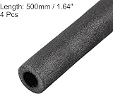 sourcing map Foam Tube Pipe Insulation 1.64 Ft L 0.98in ID 1.56in OD Black 4pk view 3