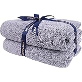 Everplush Diamond Collection Extra Large Bath Towel Sheet – 2 PK, Super Soft & Highly Absorbent, Quick-Drying, Oversized & Thick. Perfect for Bathroom, Pool, Swimming Use (Grey, 35" x 66" 2PK)